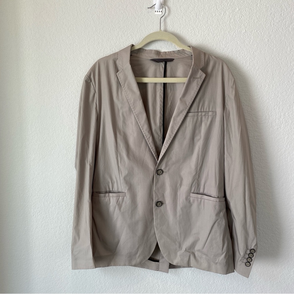 Zara Man Khaki Lightweight Blazer 100% Cotton Size 42